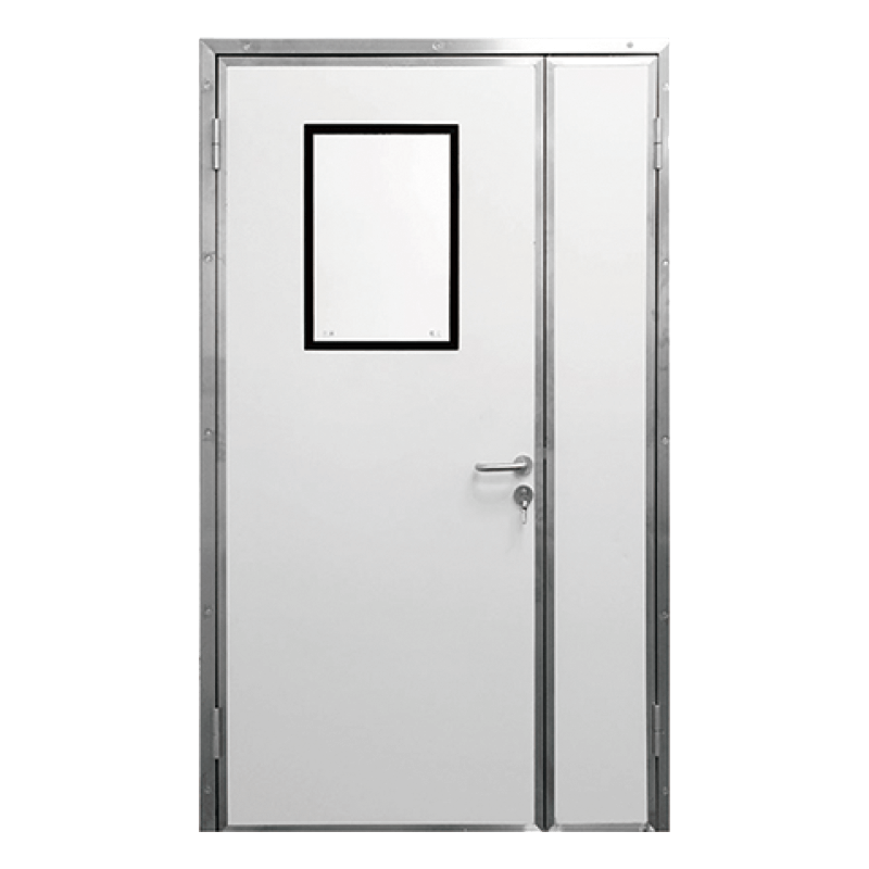 Door with stainless steel frame